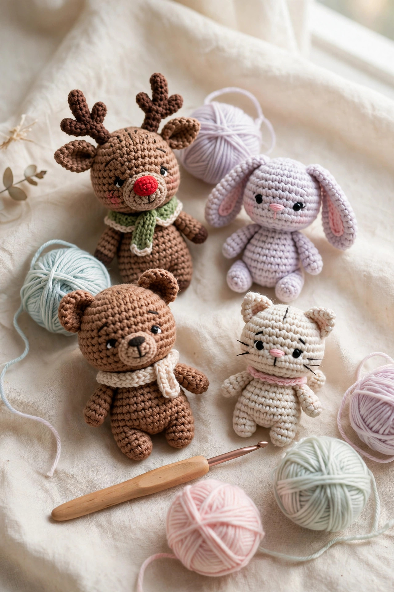 Cute crochet amigurumi animals